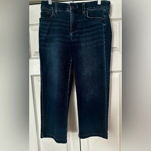 Soma Women's Crop Blue Jeans Mid Rise Elastic Waist